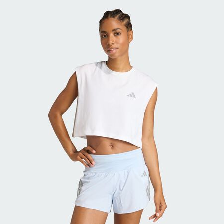 ADIDAS ORIGINALS adi365 Running Essentials Crop T-Shirt White WOMEN