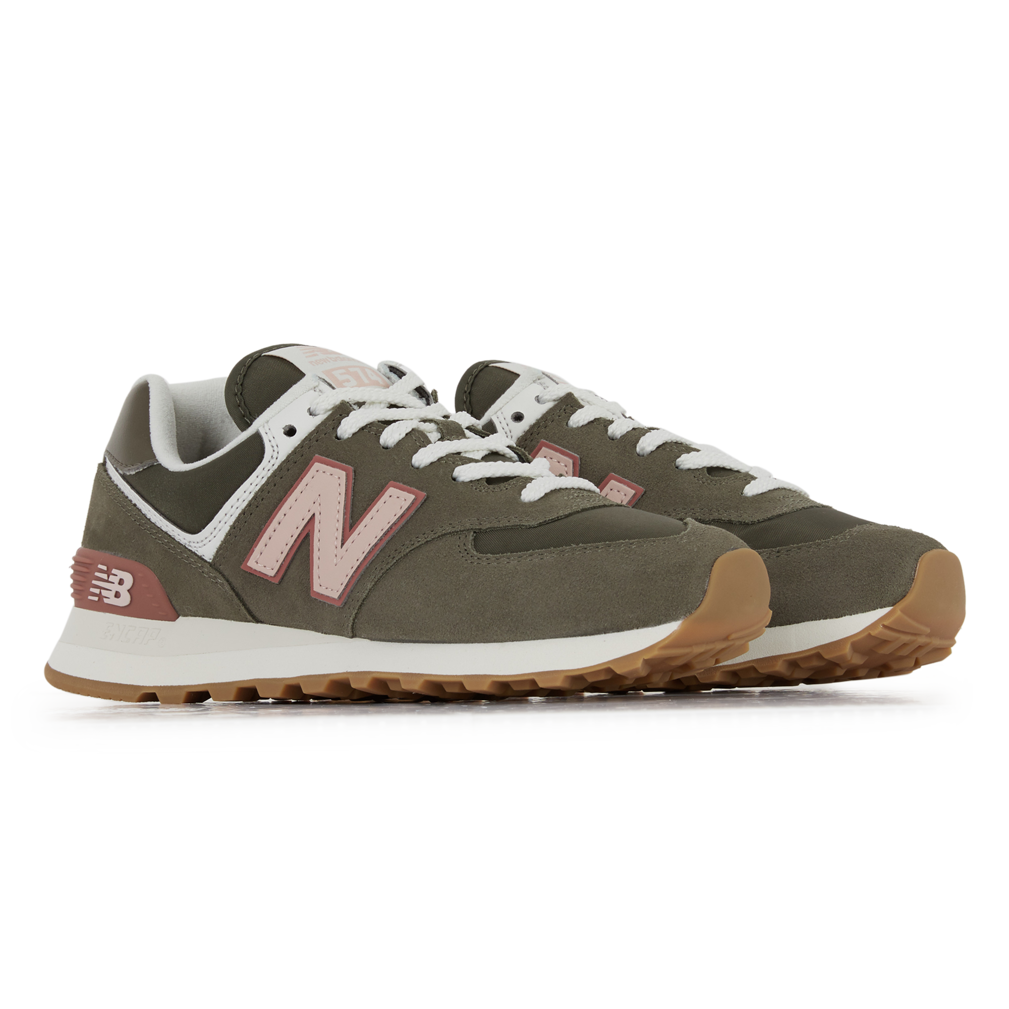 Kaki New Balance 574 Femme Grise Et Rose Sneakers New Balance