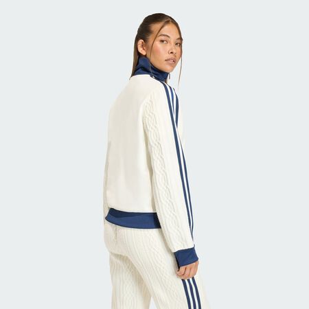 ADIDAS ORIGINALS ADIDAS ORIGINALS KNIT CLASSIC TRACK TOP Off White WOMEN