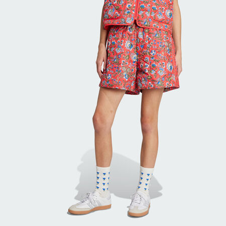 ADIDAS ORIGINALS adidas Originals x Liberty London Quilted Shorts Semi Lucid Red / Multicolor WOMEN