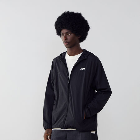NEW BALANCE JACKET WINDRUNNER WOVEN BLACK/WHITE MEN