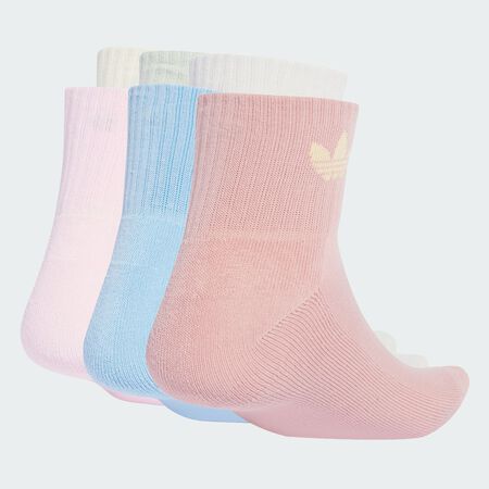 ADIDAS ORIGINALS Mid Ankle Socks 6 Pairs Wonder Mauve / Linen Green / Grey One UNISEX