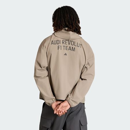 ADIDAS PERFORMANCE AUDI REVOLUT F1 TEAM ELEVATED WOVEN JACKET Simple Brown / Hi-Res Red MEN