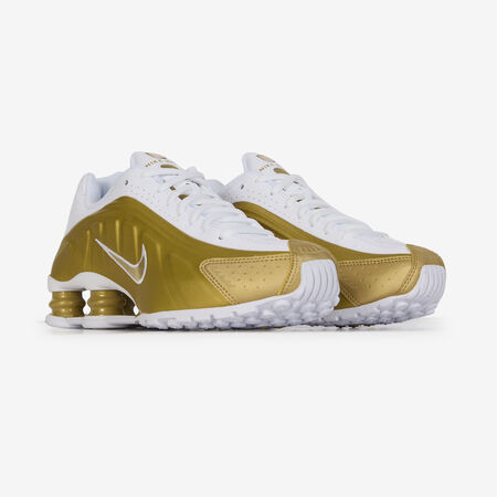 NIKE SHOX R4 WHITE/GOLD JUNIOR