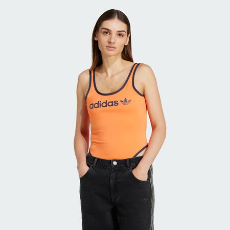 ADIDAS ORIGINALS Linear Logo Bodysuit Semi Solar Orange WOMEN
