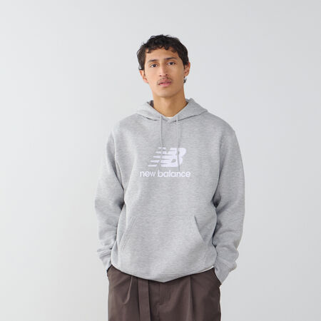 NEW BALANCE HOODIE BIG LOGO GREY/WHITE MEN