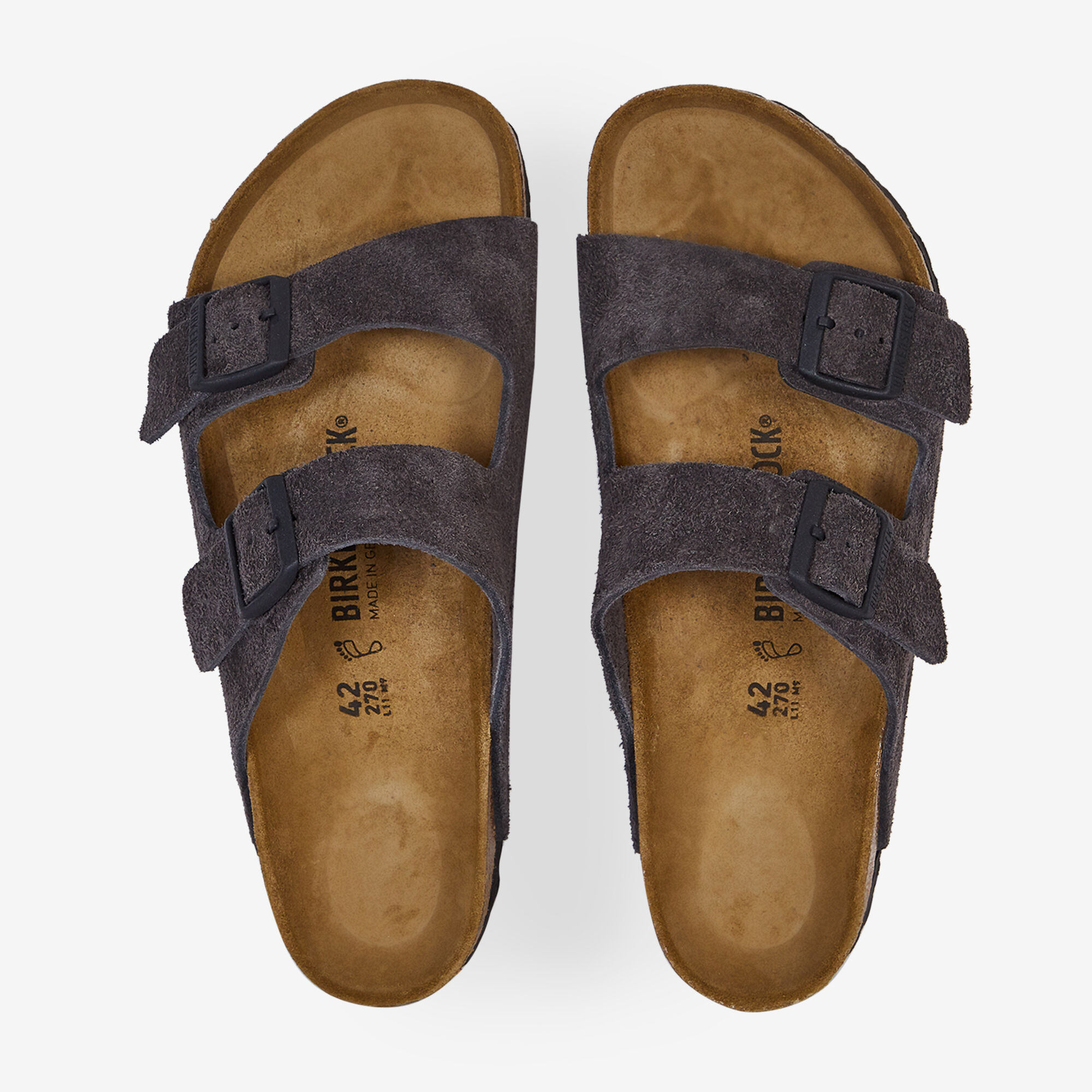 BIRKENSTOCK ARIZONA SUEDE VELVET GRAY ANTHRACITE ESTIVALES HOMME SCRATCH Courir