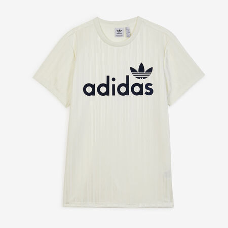 ADIDAS ORIGINALS TEE SHIRT LOGO WHITE/NAVY BLUE WOMEN