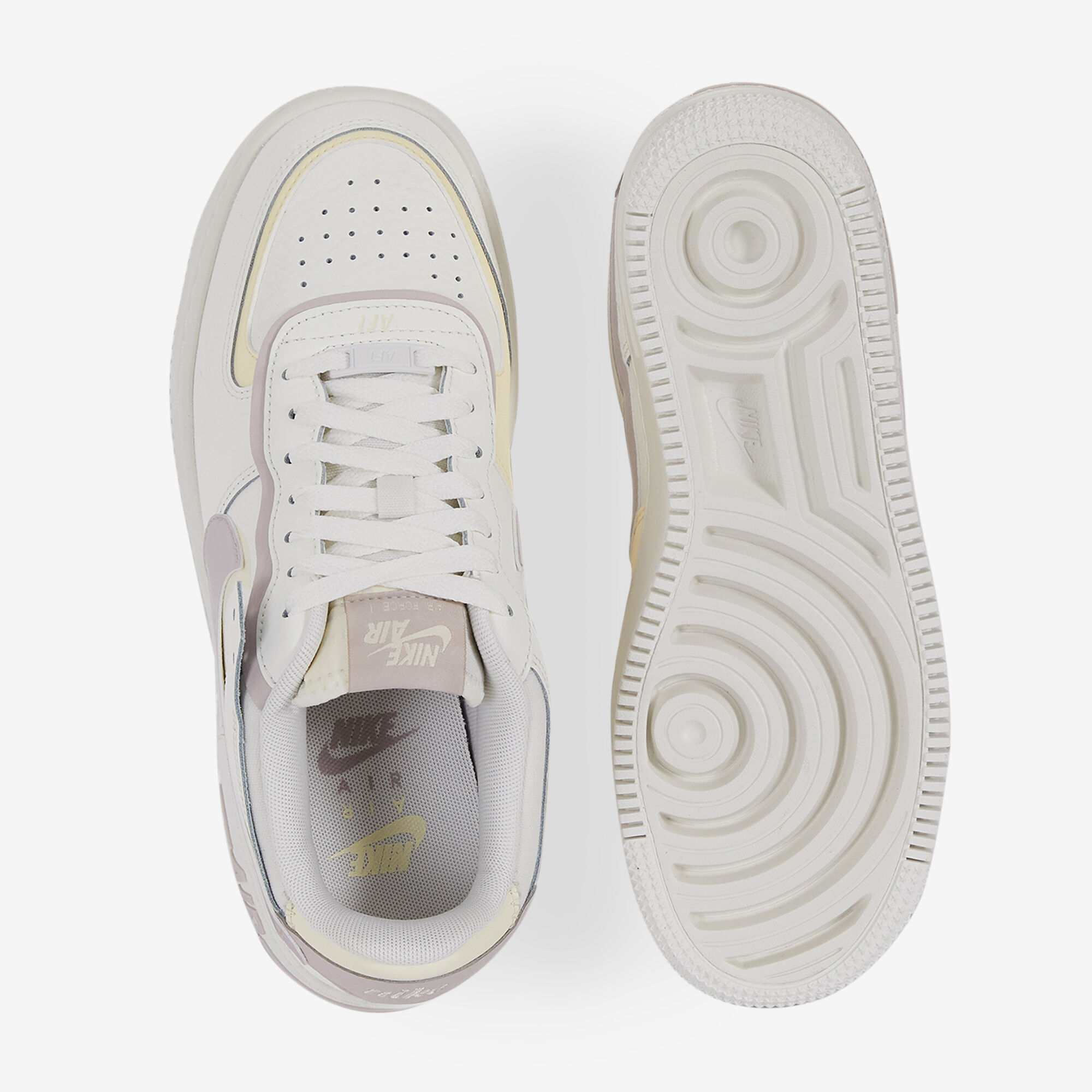 NIKE AIR FORCE 1 SHADOW SNEAKERS FEMME BEIGE VIOLET LACETS Courir