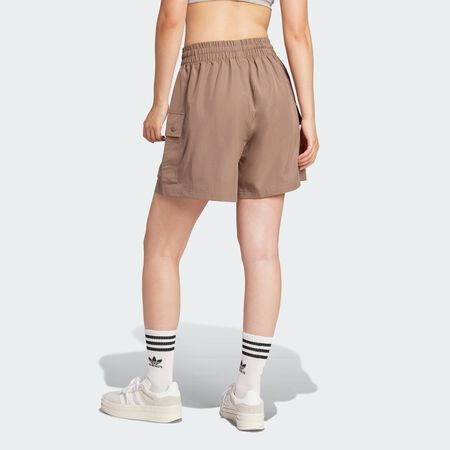 ADIDAS ORIGINALS Essentials Woven High-Waist Cargo Shorts Trace Brown WOMEN