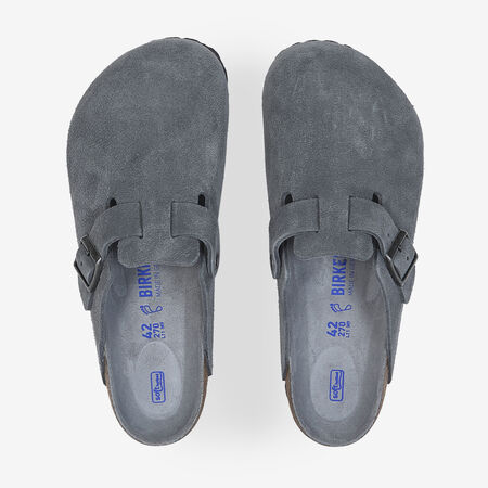 BIRKENSTOCK BOSTON SUEDE BASALT GRAY GRIS HOMME