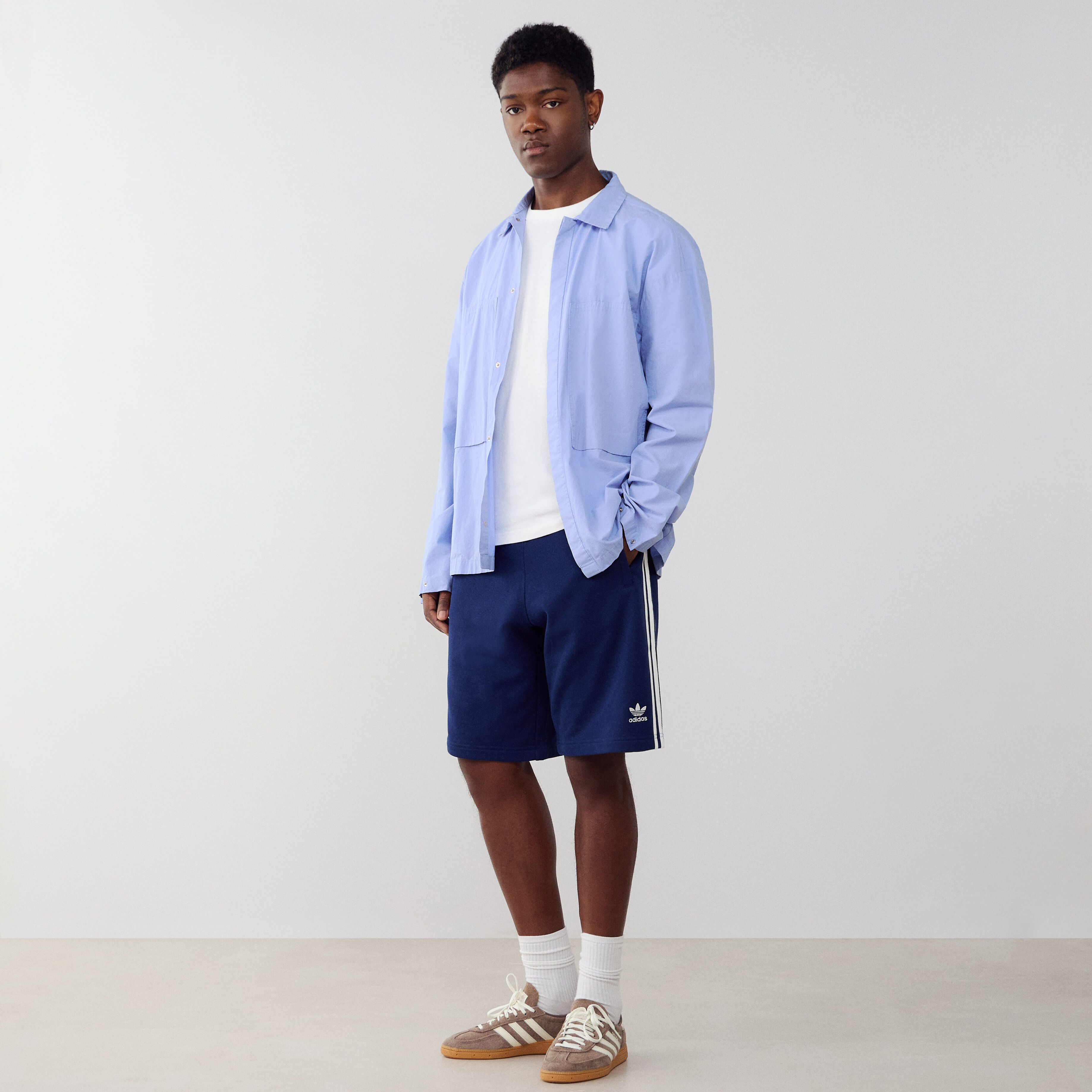 Short 3 Stripes Adicolor  Marine/blanc