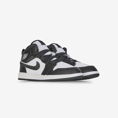JORDAN AIR JORDAN 1 MID BLANC/NOIR CADET