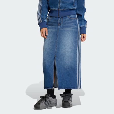 ADIDAS ORIGINALS 3 STRIPES PENCIL SKIRT DENIM Blue Denim WOMEN