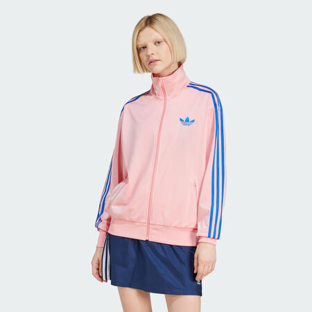 ADIDAS ORIGINALS Adicolor Classic Firebird Loose Track Top Semi Pink Spark / Blue WOMEN