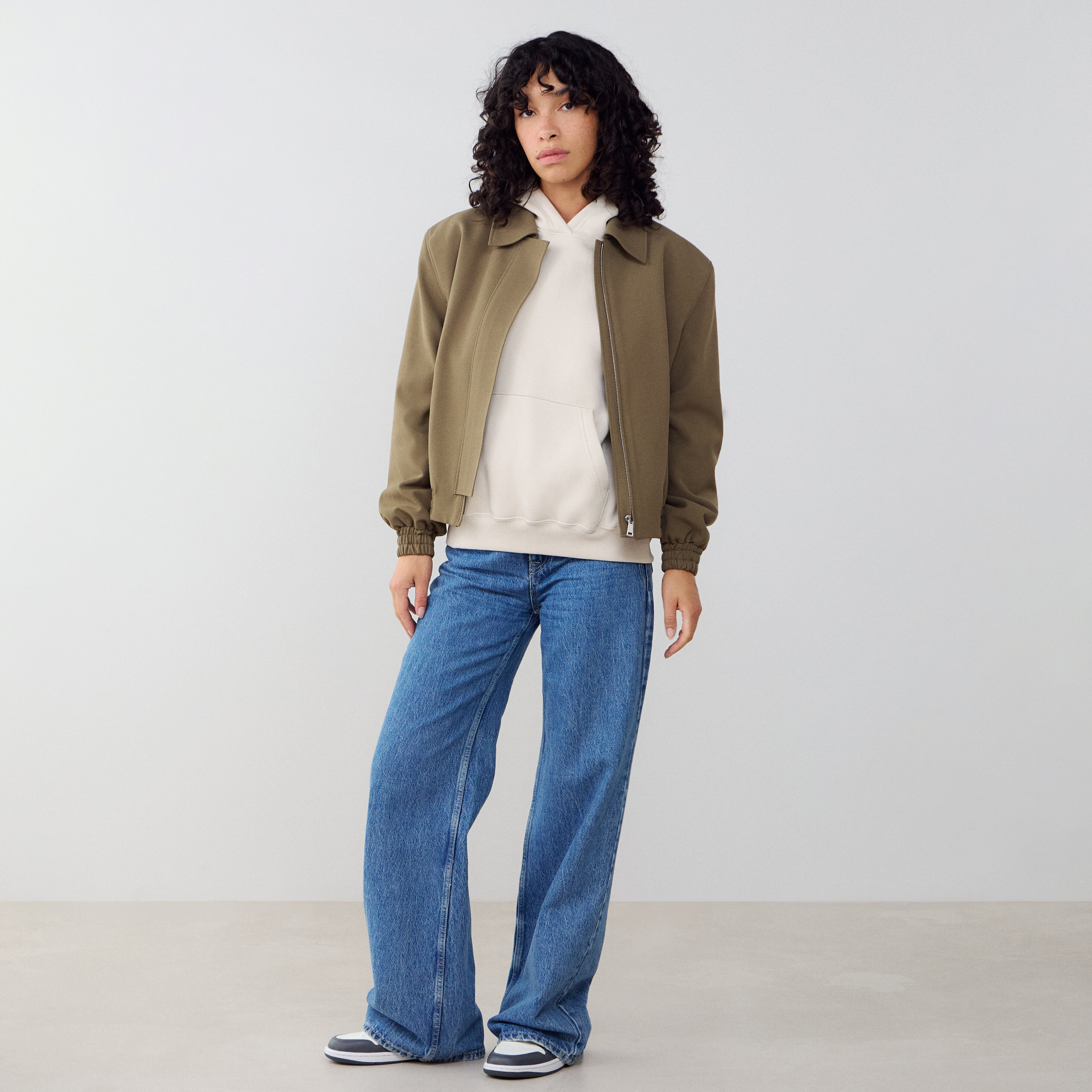 Hoodie Oversize Brooklyn  Beige/blanc