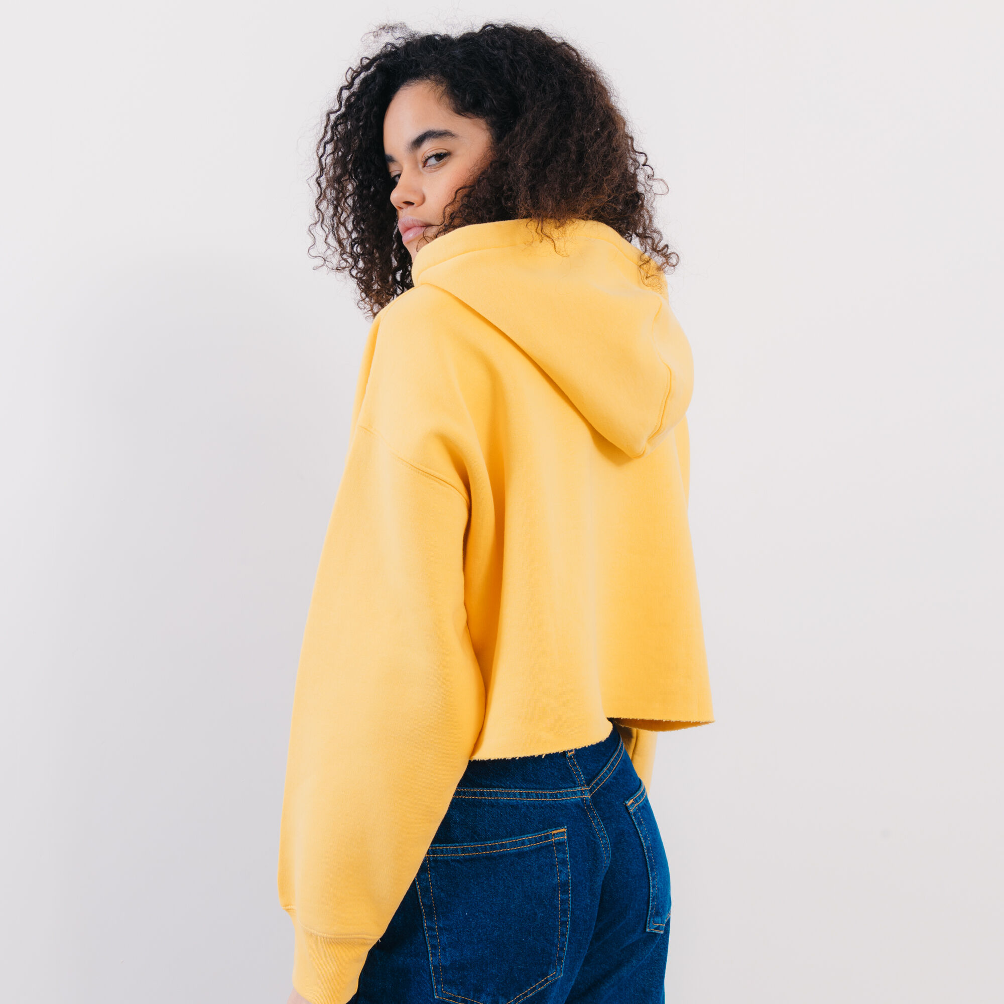 90S GOLD TAB CROPPED HOODIE
