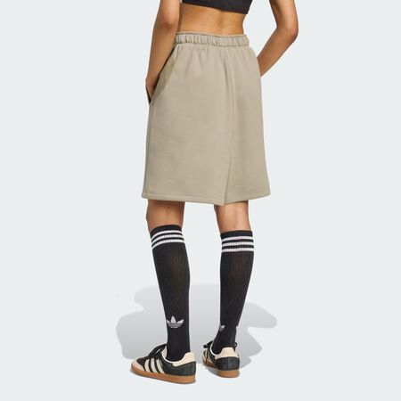 ADIDAS ORIGINALS Essentials Linear Shorts Oversized Silver Pebble WOMEN