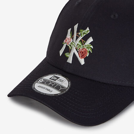 NEW ERA 9FORTY NY FLOWER EMBROIDERY LOGO NOIR/BLANC HOMME