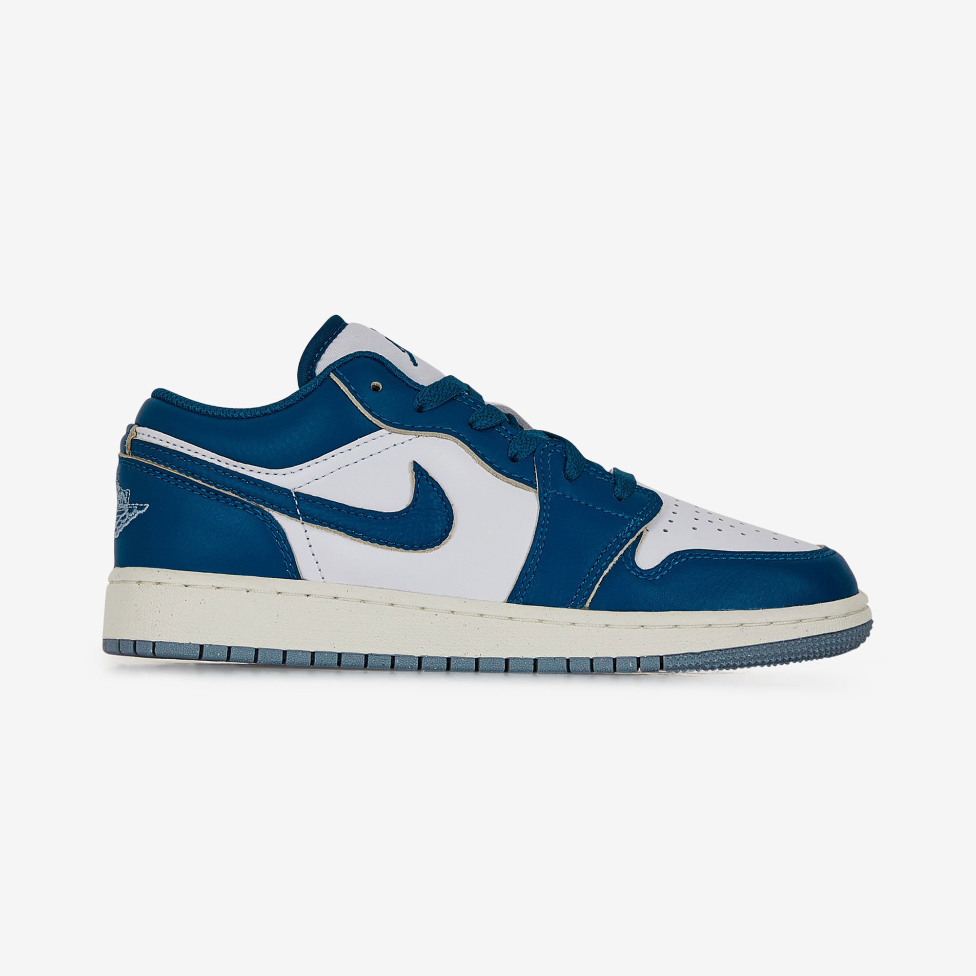 JORDAN AIR JORDAN 1 LOW SNEAKERS ENFANT BLANC BLEU LACETS Courir