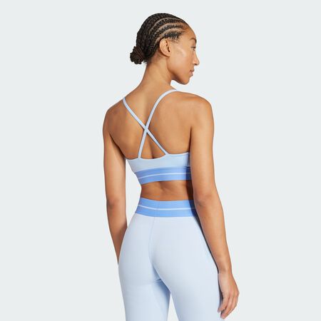 ADIDAS PERFORMANCE Hyperglam Rib Bralette Glow Blue / Blue Fusion WOMEN