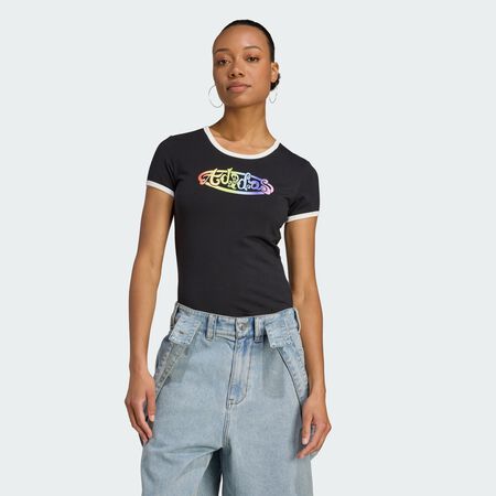 ADIDAS ORIGINALS adidas x Jeremy Scott Graphic Slim Tee Black WOMEN