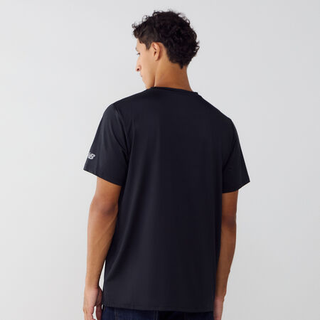 NEW BALANCE TEE SHIRT BIG LOGO NOIR/BLANC HOMME