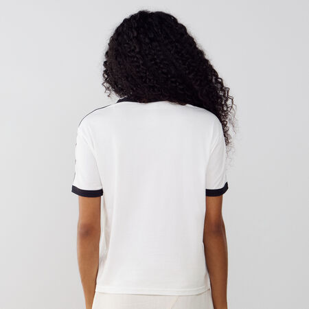 ADIDAS ORIGINALS TEE SHIRT LINEAR WHITE/BLACK WOMEN