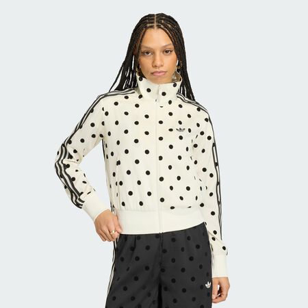 ADIDAS ORIGINALS Veste de surv&ecirc;tement SATIN POLKA DOTS TT Off White FEMME