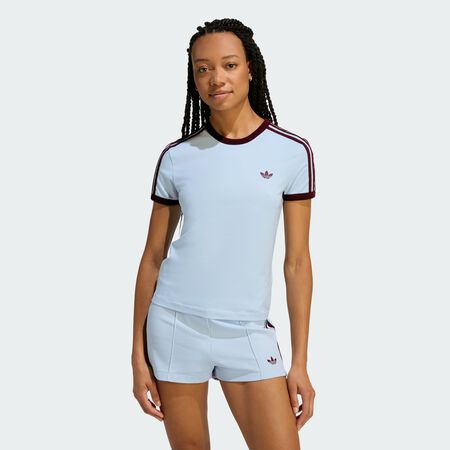 TEE SLIM 3 STRIPES : BLEU/MARRON