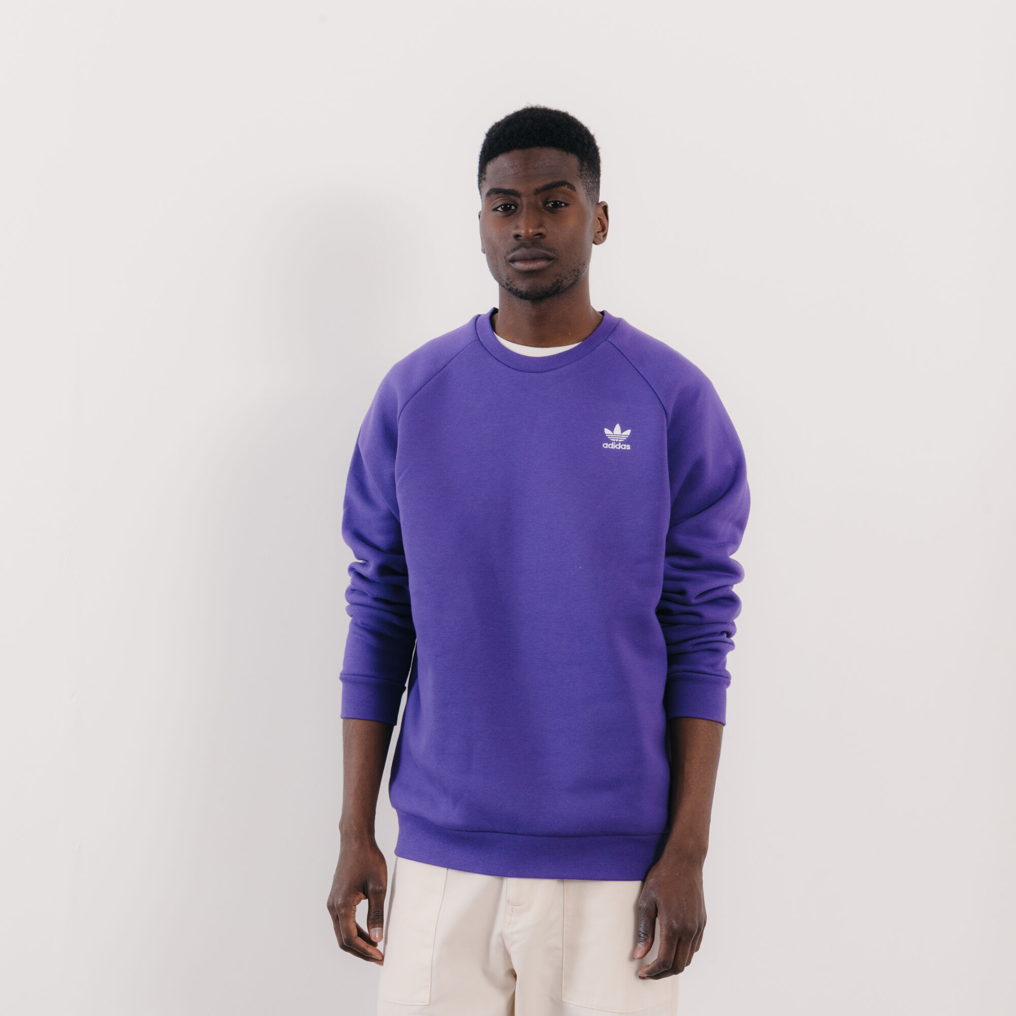 adidas essential crew sweatshirt purple