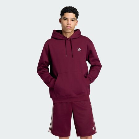 ADIDAS ORIGINALS ESSENTIAL LOOSE FLEECE HOODIE Maroon / Crystal Sky MEN