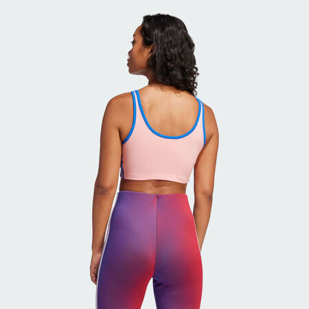 ADIDAS ORIGINALS Adicolor 3-Stripes Bra Top Semi Pink Spark / Blue WOMEN