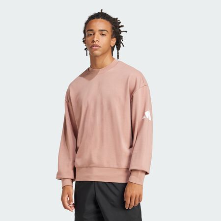 ADIDAS ORIGINALS Essentials Loose Fit 3 Bar Logo Sweatshirt Warm Clay / White MEN