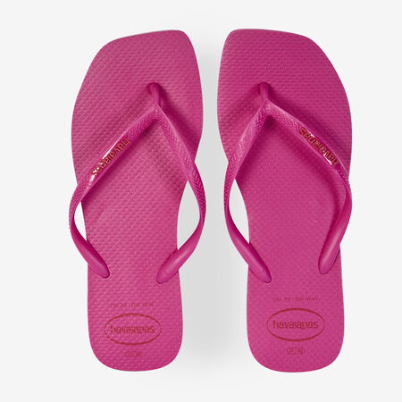 HAVAIANAS SLIM SQUARE LOGO POP UP ROSE FEMME
