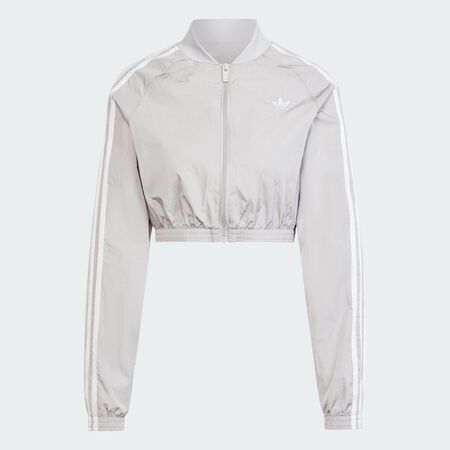 ADIDAS ORIGINALS Adicolor Teamgeist Cropped Track Top Grey Two WOMEN