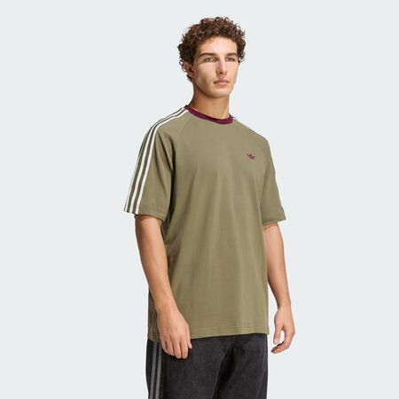 ADIDAS ORIGINALS BRITCORE SHORT SLEEVE RINGER T-SHIRT Olive Strata MEN