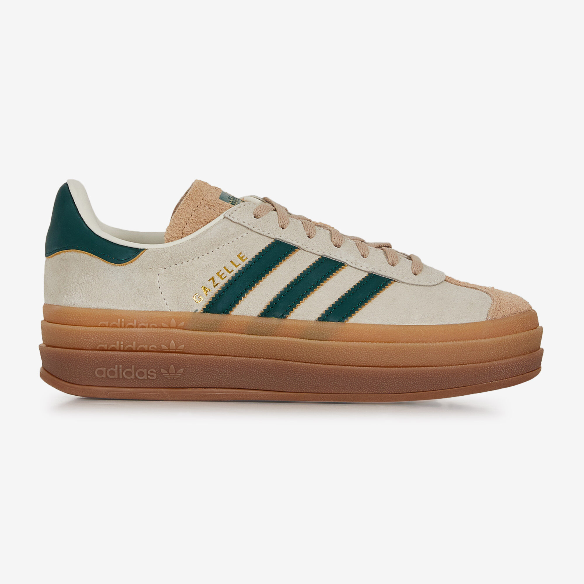 ADIDAS ORIGINALS GAZELLE BOLD BEIGE VERT SNEAKERS FEMME LACETS Courir