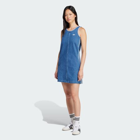 ADIDAS ORIGINALS Adicolor Denim 3-Stripes Tank Dress Indigo Denim WOMEN