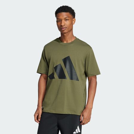ADIDAS SPORTSWEAR Essentials Big Logo Tee Olive Strata / Black MEN