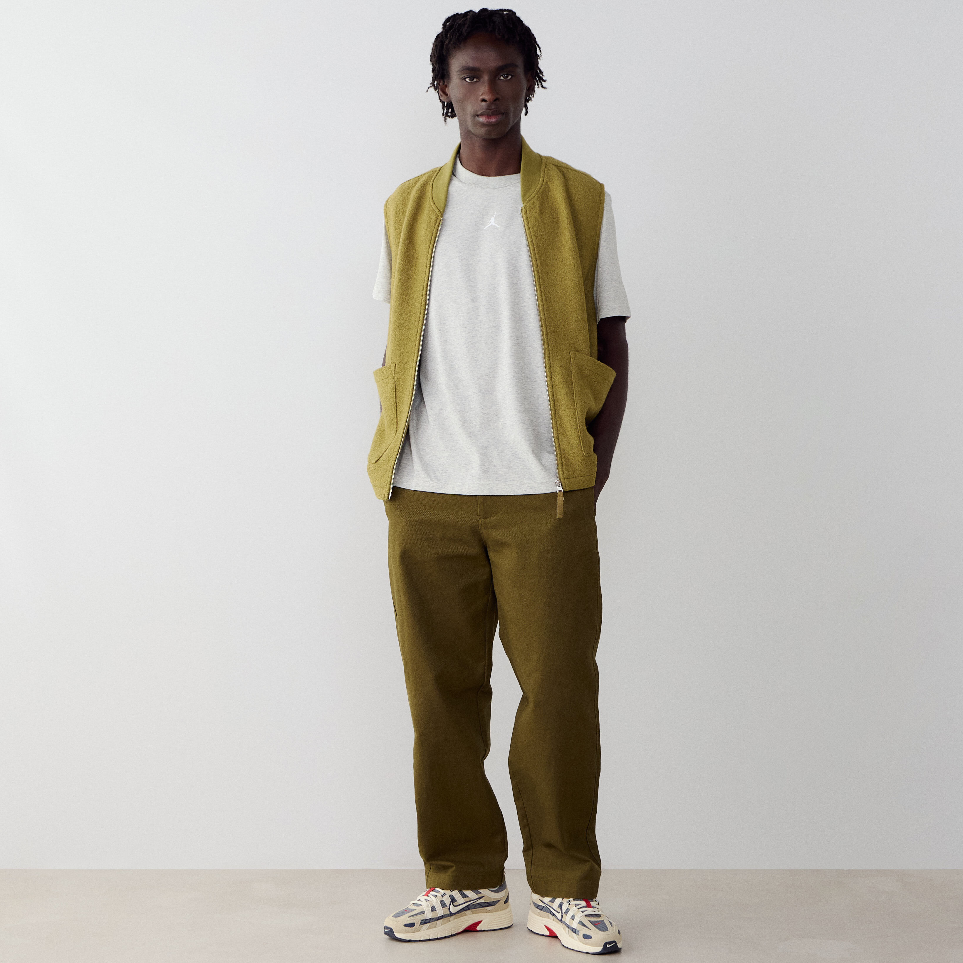 Tee Shirt Centered Logo  Gris/blanc