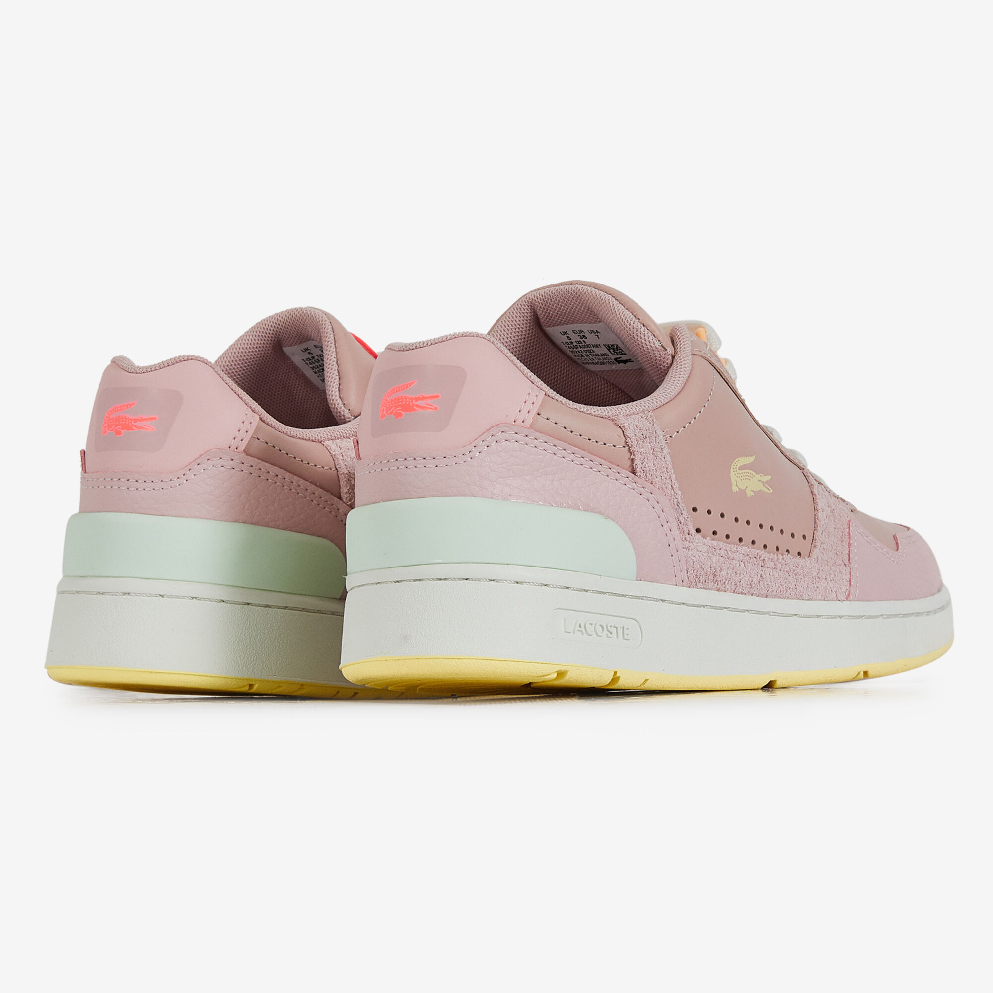 LACOSTE T CLIP PINK YELLOW SNEAKERS WOMEN Courir