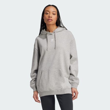 ADIDAS ORIGINALS Essentials Oversized Fleece Hoodie Medium Grey Heather WOMEN