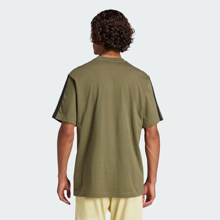 ADIDAS ORIGINALS Essentials 3-Stripes Single Jersey Tee Olive Strata / Black MEN
