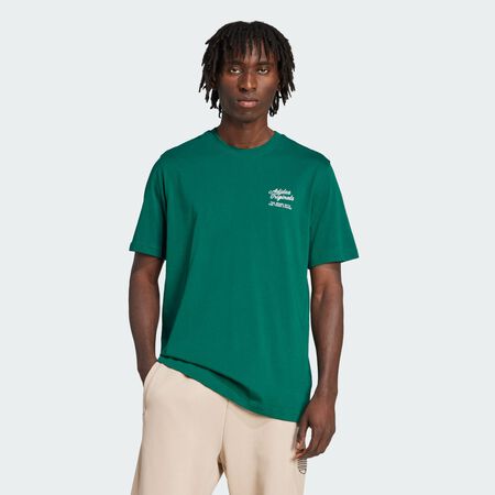 ADIDAS ORIGINALS Diner Text Graphic Loose Tee Collegiate Green MEN