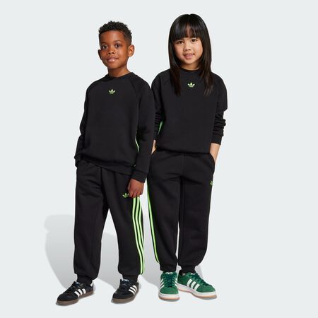 ADIDAS ORIGINALS Crew Set Kids Black / Signal Green TODDLERS