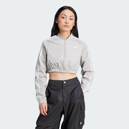 ADIDAS ORIGINALS Adicolor Teamgeist Cropped Track Top Grey Two WOMEN