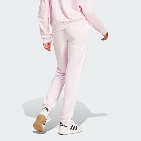 ADIDAS SPORTSWEAR Essentials 3-Stripes French Terry Cuffed Pants Clear Pink / White WOMEN