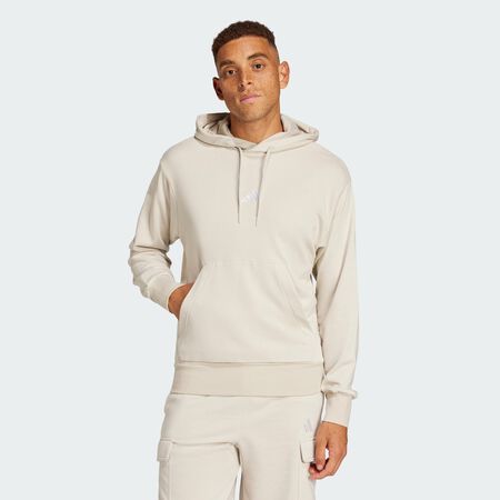 ADIDAS SPORTSWEAR Essentials Feelcozy French Terry Hoodie Beige / White MEN