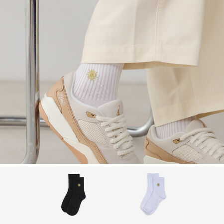 COURIR MID CREW SUNSHINE 2PK BLANC/NOIR MIXTE